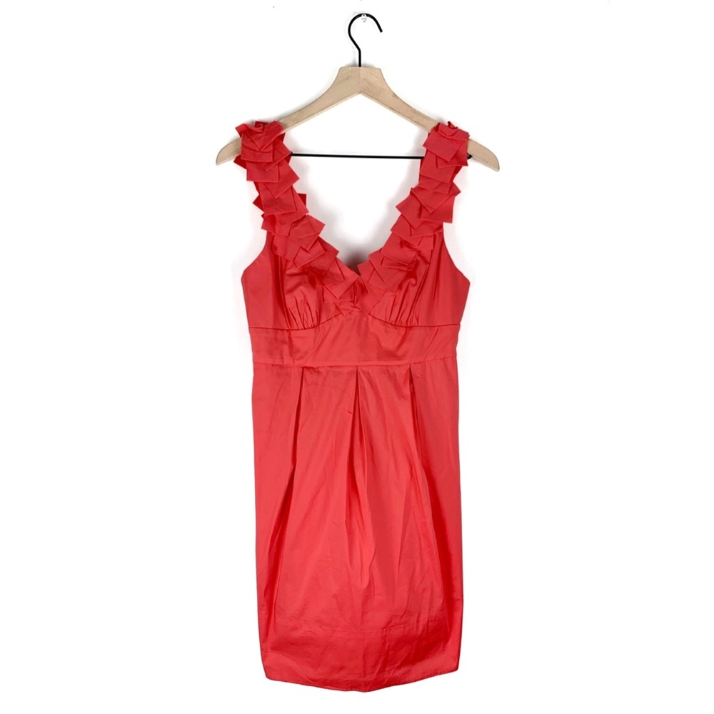BCBGMaxAzria Kerry Coral Ruffle Dress